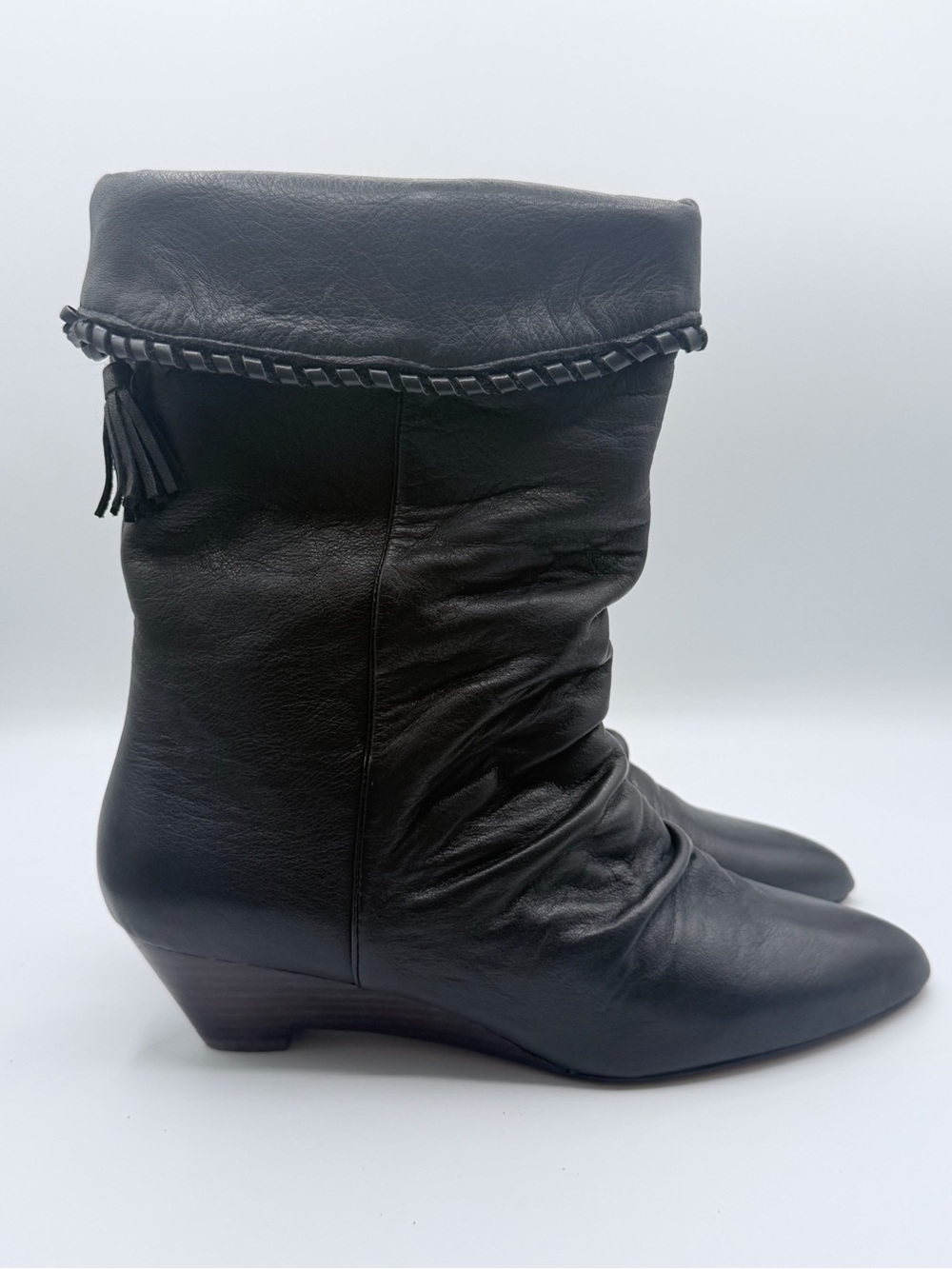 Steve Madden “Enaya” Black Leather heeled boots
